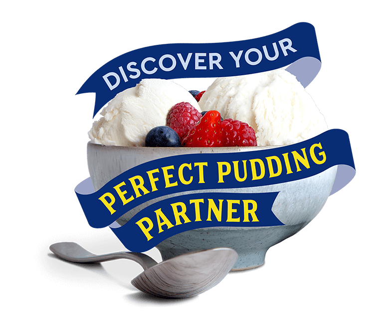 A Bowl of Mackie's ice cream with a competition banner around it.